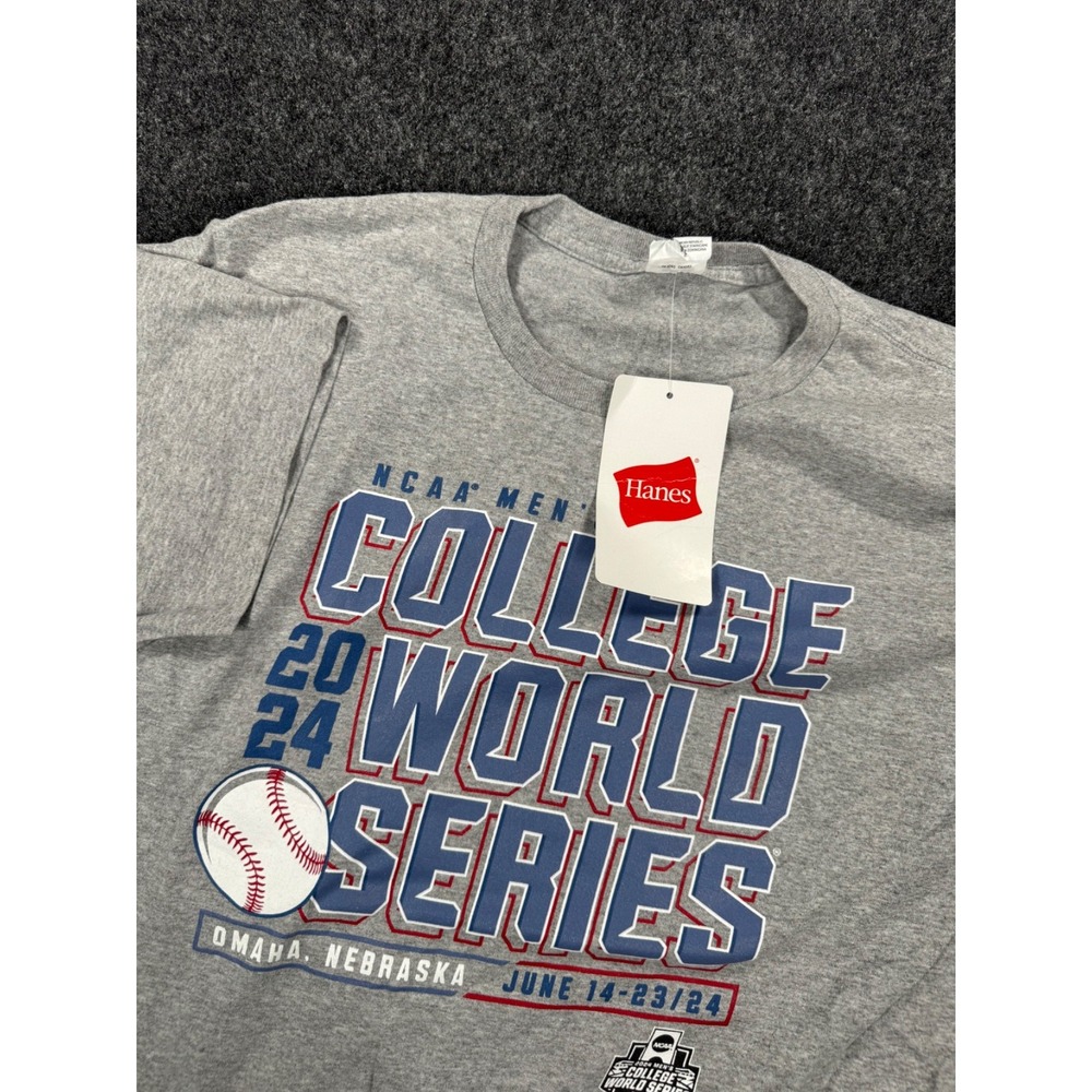 NWT 2024 NCAA Men's College World Series Omaha Nebraska Hanes T-Shirt Medium